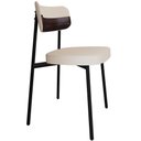 Ver imagem 1 de Cadeira Estofada para Sala de Jantar Astrid Preto C01 Linho Palha Courino Café - Lyam Decor