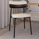 Ver imagem 6 de Cadeira Estofada para Sala de Jantar Astrid Preto C01 Linho Palha Courino Café - Lyam Decor