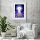 Ver imagem 2 de Quadro Chama Violeta Saint Germain Mundo - 60x48cm:madeira Preta