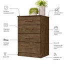 Ver imagem 2 de Comoda 4 Gavetas Paris MDF Moderno para Quarto Organizador Multiuso