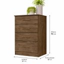 Ver imagem 3 de Comoda 4 Gavetas Paris MDF Moderno para Quarto Organizador Multiuso