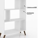 Ver imagem 2 de Estante 6 Nichos com Pés Retrô - Branco