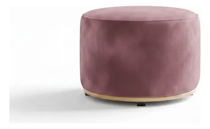 Puff Redondo Infantil - Banquinho Decorativo para Quarto Brinquedoteca - Espaço Kids Marsala Rose