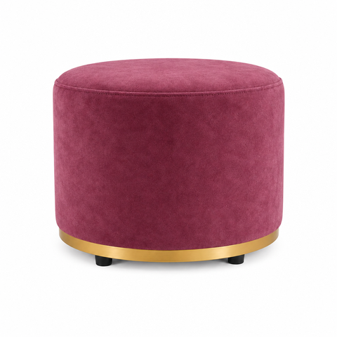 Puff Redondo Infantil - Banquinho Decorativo para Quarto Brinquedoteca - Espaço Kids Marsala Rose