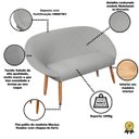 Ver imagem 2 de Kit Recepção 2 Poltronas 1 Namoradeira com Puff Resistente para Sala de Espera Decor Tecido Veludo
