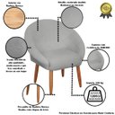 Ver imagem 4 de Kit Recepção 2 Poltronas 1 Namoradeira com Puff Resistente para Sala de Espera Decor Tecido Veludo
