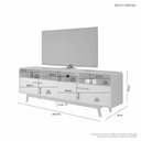 Ver imagem 3 de Rack Cristal Pata Tv 70'' Pés de Madeira com 2 Portas e 3 Nichos