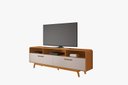 Ver imagem 2 de Rack Cristal Pata Tv 70'' Pés de Madeira com 2 Portas e 3 Nichos