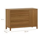 Ver imagem 6 de Cômoda 3 Gavetas com Porta Soley - Nogueira/Louro Freijó
