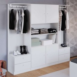 Guarda Roupas Closet Casal 182,4cm 04 Portas 04 Gavetas Gr1800 Art In Móveis - Branco - 3