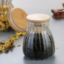 Ver imagem 2 de Kit 3 Pote Hermético com Tampa Bambu de Vidro 450ml 700ml 1l