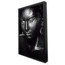 Ver imagem 1 de Quadro Decorativo Caixa a Face da Mulher em Preto e Branco Tacolado Moldura Caixa Alta 4,5cm Preta C