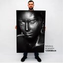 Ver imagem 2 de Quadro Decorativo Caixa a Face da Mulher em Preto e Branco Tacolado Moldura Caixa Alta 4,5cm Preta C