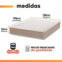 Ver imagem 5 de Cama Box Baú Casal Queen Colchão Molas Qatar 158x198x63cm Bege/Branco Inducol