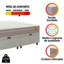 Ver imagem 6 de Cama Box Baú Casal Queen Colchão Molas Qatar 158x198x63cm Bege/branco Inducol