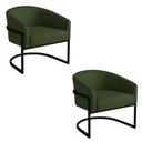 Ver imagem 2 de Poltrona Sala Decorativa Kit 2 Arielle Industrial Preto Sintético Pu D03 - D’Rossi