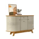 Ver imagem 1 de Buffet Aparador Ripado 136 Cm com Gaveta Monza Madetec:cumaru / Opala