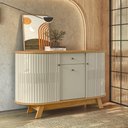 Ver imagem 2 de Buffet Aparador Ripado 136 Cm com Gaveta Monza Madetec:cumaru / Opala