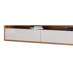 Rack Suspenso para TV Life 1.36 Off White com Freijó - MóveisAqui - 3
