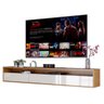 Rack Suspenso para Tv Life 1.36 Off White com Freijó - Móveisaqui - 1