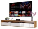 Ver imagem 1 de Rack Suspenso para Tv Life 1.36 Off White com Freijó - Móveisaqui