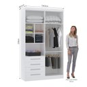 Ver imagem 4 de Guarda Roupa Dormitório Modulado Alpes 4 Portas 4 Gavetas - Módulo Luciane:rosa