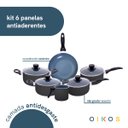 Ver imagem 3 de Jogo de Panelas 6 Pçs Antiaderentes de Cerâmica e Alumínio - Oikos