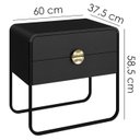 Ver imagem 3 de Kit 02 Mesas de Cabeceira 2g Organica 60 Cm 28062 Nero Preto Artesano