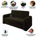Ver imagem 4 de Sofá Cama Beny Versátil 2 Lugares em Veludo Selmer