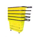 Ver imagem 1 de Kit - 5 Cestos Grande com Rodízio D300 Cód. 3300 Amarelo - Della Plast