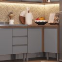 Ver imagem 2 de Cozinha Modulada Canto 9 Peças Athena Freijó Cinza Megasul