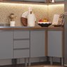 Cozinha Modulada Canto 9 Peças Athena Freijó Cinza Megasul - 2