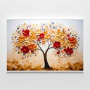 Ver imagem 3 de Quadro Decor Folhas 3d Dourado Branco Sala Quarto Casa Escritório