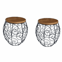 Ver imagem 2 de Banco Barril com Detalhe em Arabesco Rococó em Madeira de Demolição e Ferro