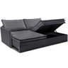 Sofá sem Caixa Retrátil Baú 1,75m Lounge Linho Cinza Escuro Cama inbox - 8