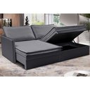 Ver imagem 1 de Sofá sem Caixa Retrátil Baú 1,75m Lounge Linho Cinza Escuro Cama inbox