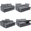 Ver imagem 2 de Sofá sem Caixa Retrátil Baú 1,75m Lounge Linho Cinza Escuro Cama inbox