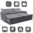 Ver imagem 4 de Sofá sem Caixa Retrátil Baú 1,75m Lounge Linho Cinza Escuro Cama inbox