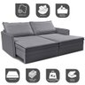 Sofá sem Caixa Retrátil Baú 1,75m Lounge Linho Cinza Escuro Cama inbox - 4