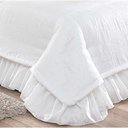 Ver imagem 2 de Colcha Casal Queen Principessa 05 Peças Bordado Tecido Tafeta - Branco