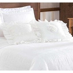 Colcha Casal Queen Principessa 05 Peças Bordado Tecido Tafeta - Branco - 3