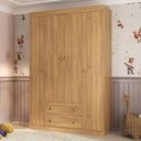 Ver imagem 1 de Guarda-roupa Infantil 122cm 4 Portas e 2 Gavetas Encanto Multimóveis Mp4448 Madeirado Madeirado