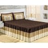 Colcha Casal Queen Realeza 03 Peças Bordado Tecido Politafetá - Tabaco - 1