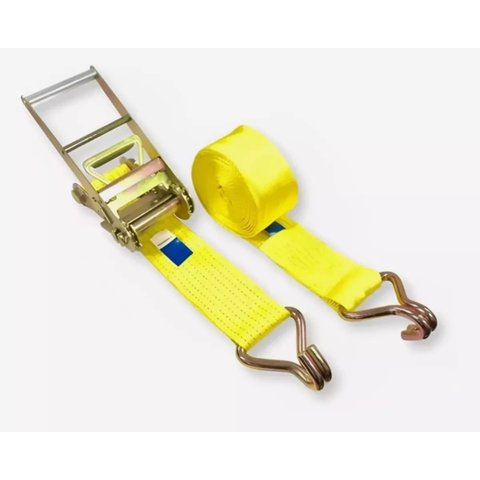 Cinta Catraca para Amarração de Carga 1,5 Toneladas Cor Amarela de 4,6 Metros Carros e Utilitários