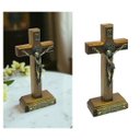 Ver imagem 4 de Crucifixo Cruz Medalha São Bento Eis o Cordeiro de Deus Parede Mesa 12 Cm