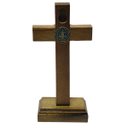 Ver imagem 6 de Crucifixo Cruz Medalha São Bento Eis o Cordeiro de Deus Parede Mesa 12 Cm