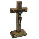 Ver imagem 1 de Crucifixo Cruz Medalha São Bento Eis o Cordeiro de Deus Parede Mesa 12 Cm
