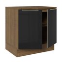 Ver imagem 6 de Balcão 80 cm 2 Portas Rustic/Preto Lux Madesa