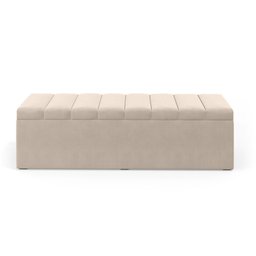 Calçadeira Baú Navi 195 para Cama King Z-003 Sued Bege Aradecor - 2