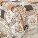 Ver imagem 3 de Cobre Leito Queen La Bella 03 Peças com Franja - Patchwork Laranja